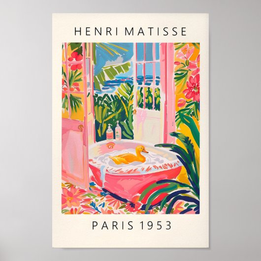 バスタブにおもしろいアヒルのポスター、バスルームのウォールアート、P ポスター (正面)