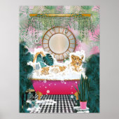 バスタブにチーズ、動物のバスルームの壁アート ポスター (正面)