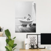 バスタブに入ったアシカ ポスター (ホームオフィス)