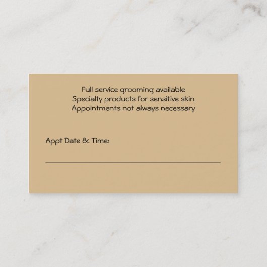バスタブに可愛い犬ペット犬トリマーアポイントメント | 予約カード (裏面)