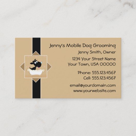 バスタブに可愛い犬ペット犬トリマーアポイントメント | 予約カード (正面)