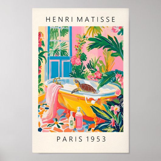 バスタブのおもしろいカメのポスター、ドーパミンデコール、Ma ポスター (正面)