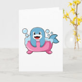 バスタブのイルカ カード (黄色い花)