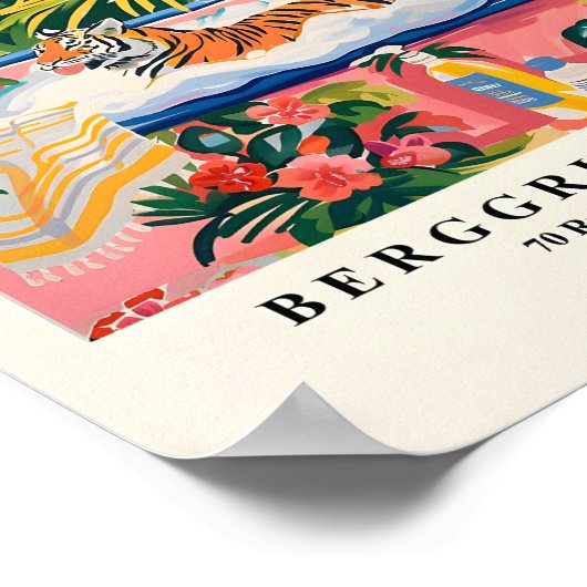 バスタブのトラおもしろいガのポスター、ドーパミンデコール、マット ポスター (角)