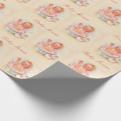バスタブのベビーシャワーヴィンテージベビーガール ラッピングペーパー (角)