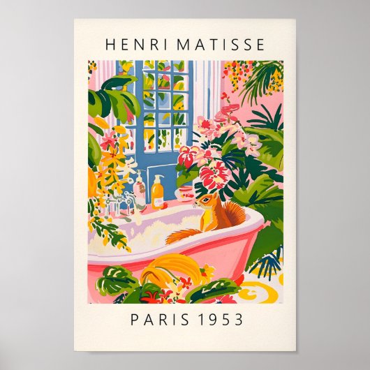 バスタブのポスタおもしろいー、バスルームの装飾のリス ポスター (正面)