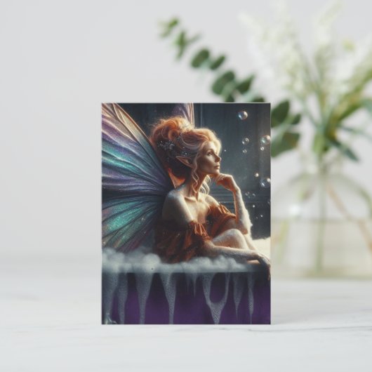 バスタブの中で妖精の女性 ポストカード (スタンド正面)