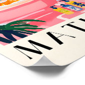 バスタブの中のタビー猫、バスルームおもしろいウォールアート、M ポスター (角)