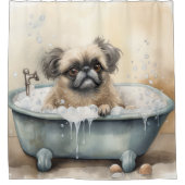 バスタブの中のペッキーズ水彩犬のアートシャワー シャワーカーテン (正面)