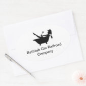 バスタブジン鉄道バンパーステッカー 楕円形シール (封筒)