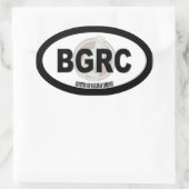 バスタブジン鉄道会社楕円文字とロゴ 楕円形シール (バッグ)