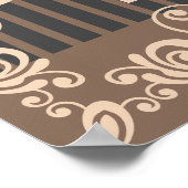 バスタブリラックスブラウンフローラの浴室 ポスター (角)