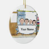 バスタブ時間 – 1人の女の子、1人の男の子 セラミックオーナメント (右)