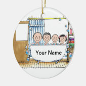 バスタブ時間 – 1人の女の子、1人の男の子 セラミックオーナメント (左)