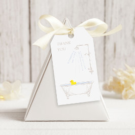 バスタブ用ラバーアヒルのベビーシャワー男女兼用 ギフトタグ