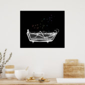 バスタブX線スケルトン – レインボーバブル ポスター (キッチン)