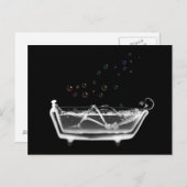 バスタブX線スケルトン – レインボーバブル ポストカード (正面/裏面)