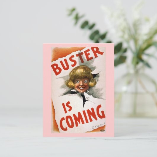 バスターは来のヴィンテージ劇場ポスター ポストカード (スタンド正面)