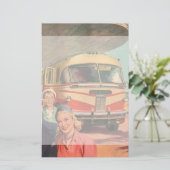 バスターミナルの休暇のヴィンテージの乗客 便箋 (スタンド正面)