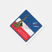 バスティルパーソナライズされたデイ スタンダードカクテルナプキン (角)