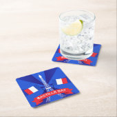 バスティーユ日7月14日フランスフランスの国民日 スクエアペーパーコースター (インサイチュ)