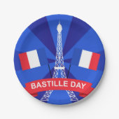 バスティーユ日7月14日フランスフランスの国民日 ペーパープレート (正面)