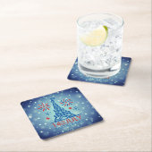 バスティーユ日7月14日フランスフランスの国民 スクエアペーパーコースター (インサイチュ)