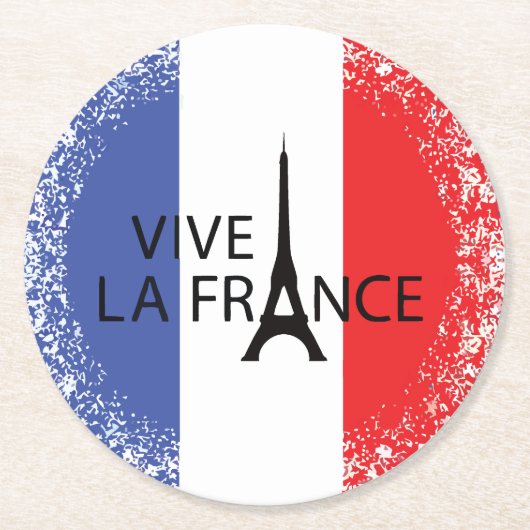 バスティーユ日7月14日フランスフランスの国民 ラウンドペーパーコースター (正面)