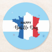 バスティーユ日7月14日フランスフランスの国民 ラウンドペーパーコースター (正面)