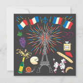 バスティーユ・デーのパーティー招待状 招待状 (正面)