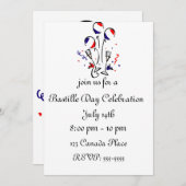 バスティーリデイバルーン&シャンパン招待状 招待状 (正面/裏面)