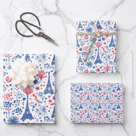 バスティーリデイフランスパターン1 ラッピングペーパーシート (正面)