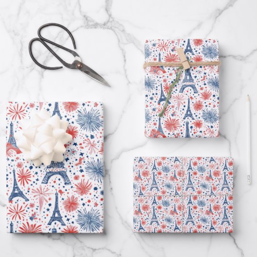 バスティーリデイフランスパターン4 ラッピングペーパーシート (正面)