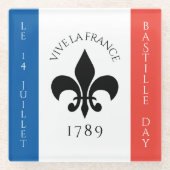 バスティーリデイフルーアデリリストリコローフランス国旗 ガラスコースター (正面)