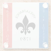 バスティーリデイフルーアデリリストリコローフランス国旗 ガラスコースター (裏面)