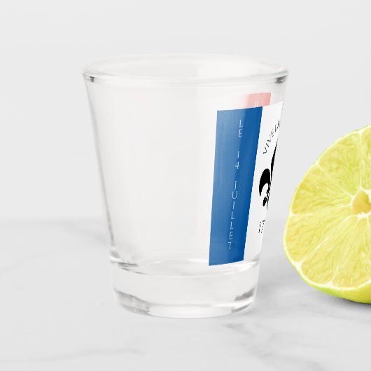 バスティーリデイフルーアデリリストリコローフランス国旗 ショットグラス (左)