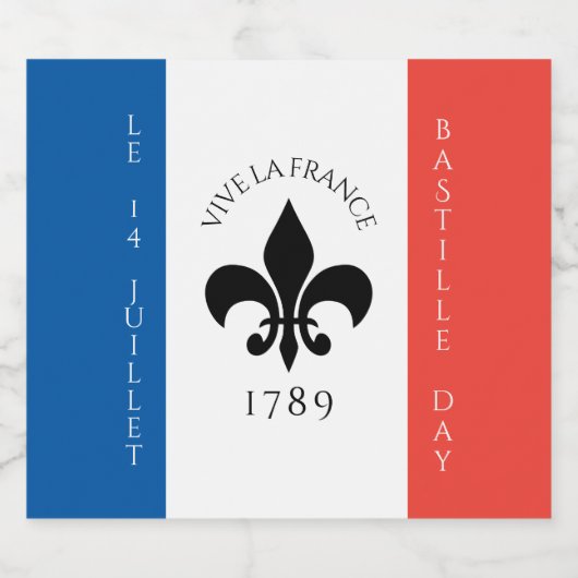 バスティーリデイフルーアデリリストリコローフランス国旗 スパークリングワインラベル (シングルラベル)