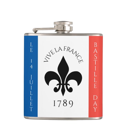 バスティーリデイフルーアデリリストリコローフランス国旗 フラスク (正面)