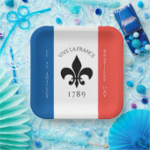 バスティーリデイフルーアデリリストリコローフランス国旗 ペーパープレート (パーティー)