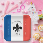 バスティーリデイフルーアデリリストリコローフランス国旗 ペーパープレート (パーティー)