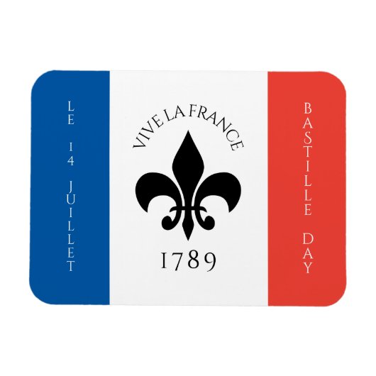 バスティーリデイフルーアデリリストリコローフランス国旗 マグネット (横)