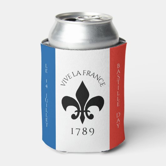 バスティーリデイフルーアデリリストリコローフランス国旗 缶クーラー (缶正面)
