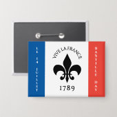 バスティーリデイフルーアデリリストリコローフランス国旗 缶バッジ (正面/裏面)