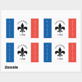 バスティーリデイフルーアデリリストリコローフランス国旗 長方形シール (シート)