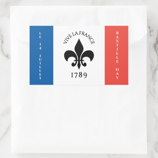 バスティーリデイフルーアデリリストリコローフランス国旗 長方形シール (バッグ)