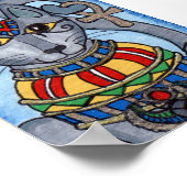 バステットエギプティアンキャットガディッドミニアートフォーク ポスター (角)