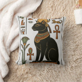 バステットエジプト女神装飾用クッション クッション (ブランケット)