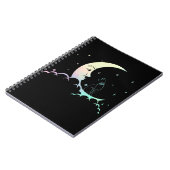 バステットエンシェントエジプトキャットパステルゴシックムーンクレセント ノートブック (左側)