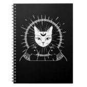 バステットエンシェントエジプト猫クレセントゴシックムーン ノートブック (正面)