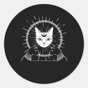 バステットエンシェントエジプト猫クレセントゴシックムーン ラウンドシール